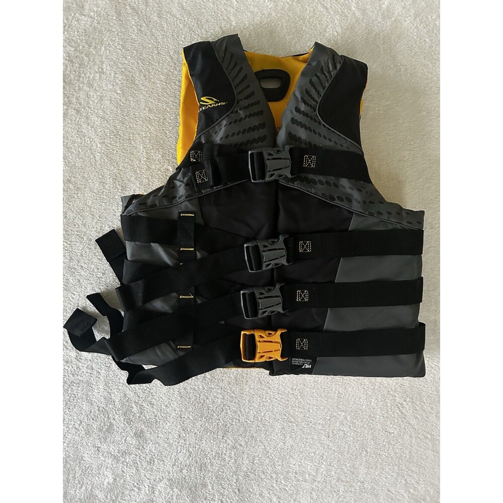 Stearns Infinity  Life Jacket Adult Unisex Size L/XL Grey Yellow 4 Front Clip